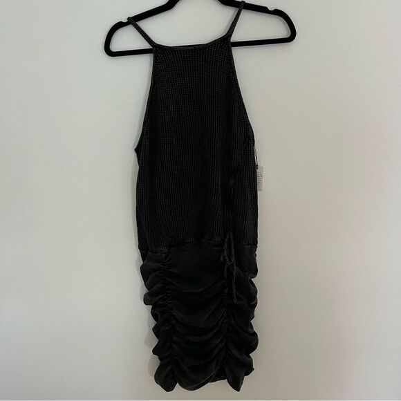 FREE PEOPLE FP ONE Katya Thermal Ruched Mini Dress SZ M NWT Coca Cola - Picture 2 of 12